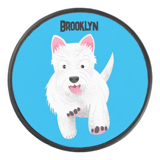 Palet De Hockey Caricature blanche de terrier de l'ouest (Devant)