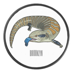Palet De Hockey Caricature en bleu