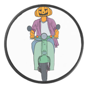 Palet De Hockey Cavalier Citrouille sur Scooter Menthe