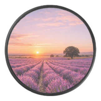 Palet De Hockey Champ de lavande en fleurs au coucher de soleil do
