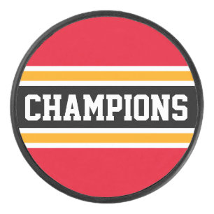Palet De Hockey CHAMPIONS gras Athletic Red Black Racing Stripes
