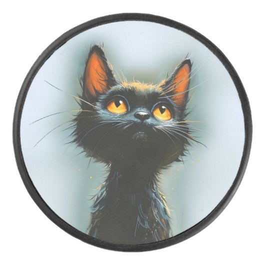 Palet De Hockey Chat noir enchanté (Devant)