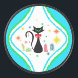 Palet De Hockey Chat Siamese Retro Christmas<br><div class="desc">Ce chat branché rétro siamois en forme de sablier est une façon délicieuse de décorer votre Hockey Puck !</div>