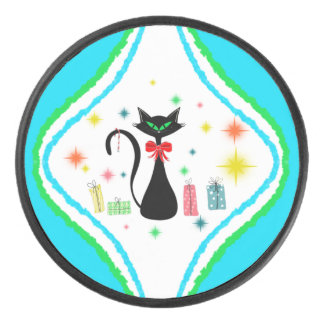 Palet De Hockey Chat Siamese Retro Christmas