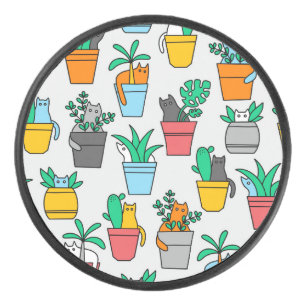 Palet De Hockey Chats dans les pots à fleurs