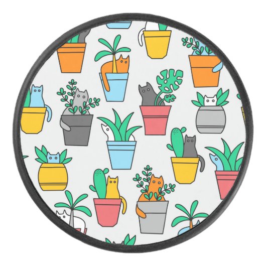Palet De Hockey Chats dans les pots à fleurs (Devant)