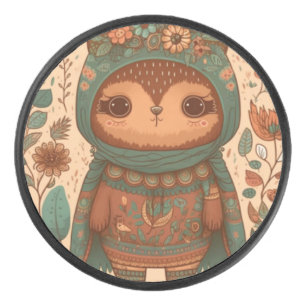 Palet De Hockey Chouette florale de mûre boho
