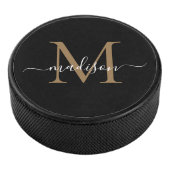 Palet De Hockey Classic Noir Monogramme Or Girly Feminine Script (3/4/2016 12:00:00 AM)