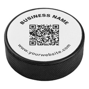 Palet De Hockey Code QR avec nom d'entreprise Texte circulaire gra