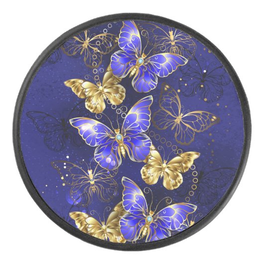 Palet De Hockey Composition avec papillons Sapphire (Devant)