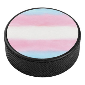 Palet De Hockey conception de drapeau trans pâle sur rondelle de h