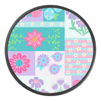 Palet De Hockey Conception de fleurs vibrantes en fleurs