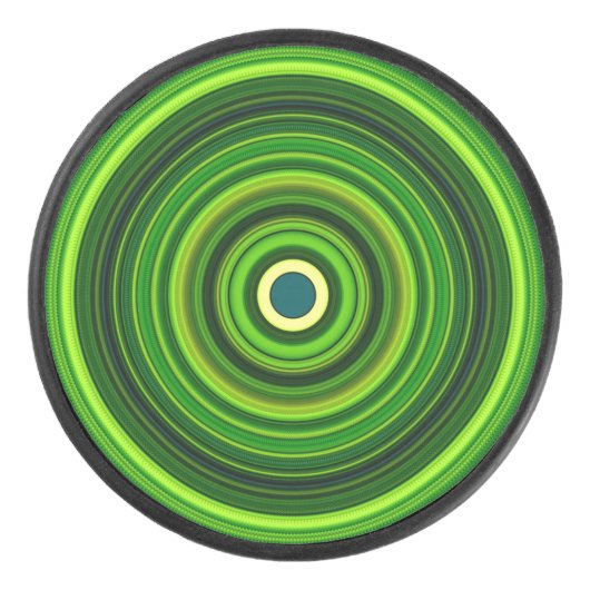 Palet De Hockey Conception de Mandala vert géométrique (Devant)