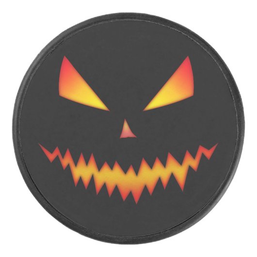 Palet De Hockey Cool effrayant Jack O'Lantern face Halloween (Devant)