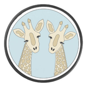Palet De Hockey Couple de girafes bleu