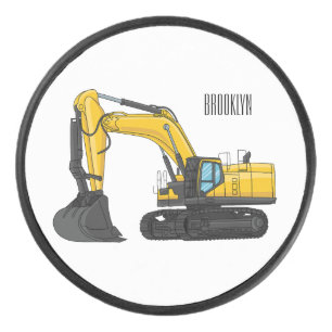 Palet De Hockey Crawler excavator cartoon illustration