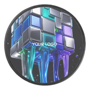 Palet De Hockey Cube de puzzle chromé futuriste