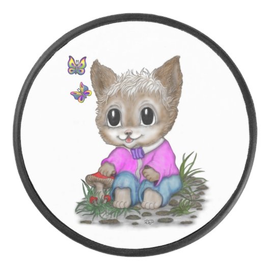 Palet De Hockey Cute Kitty Chat et Papillon (Devant)