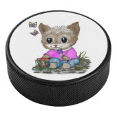 Palet De Hockey Cute Kitty Chat et Papillon (3/4/2016 12:00:00 AM)