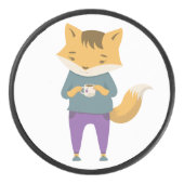 Palet De Hockey Cute renard avec tasse de thé (Devant)