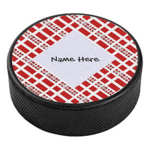 Palet De Hockey Danemark Drapeau Danois Personnalisé en Carreaux