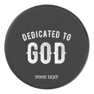 PALET DE HOCKEY DÉDIÉ À DIEU PERSONNALISABLE COOL TEXTE BLANC