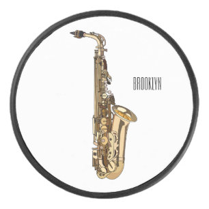 Palet De Hockey dessin animé saxophone