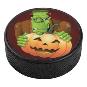 Palet De Hockey Dessin de Frankenstein Monster avec Citrouille
