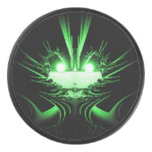 Palet De Hockey Dragon Alien Vert aux Yeux Brûlants (Devant)