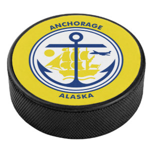 Palet De Hockey Drapeau d'Anchorage, Alaska