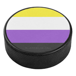 Palet De Hockey Drapeau de fierté non binaire de SlipperyJoe's jau