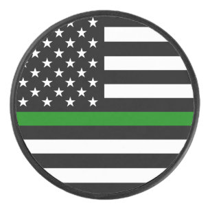 Palet De Hockey Drapeau de la fine ligne verte : vétérans militair