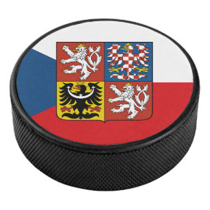 Palet De Hockey Drapeau de la République tchèque avec armoiries su