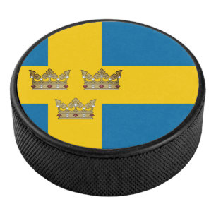 Palet De Hockey Drapeau de Suède avec trois Couronnes de Suède ajo