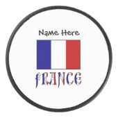 Palet De Hockey Drapeau français avec votre nom (Devant)