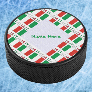 Palet De Hockey Drapeau Italien Italia Carrelé Vert Personnalisé