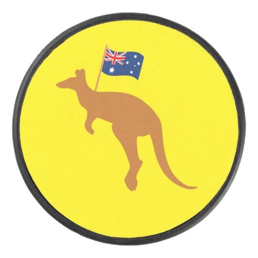 Palet De Hockey drapeau kangourou australien jaune (Devant)