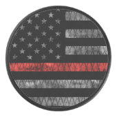 Palet De Hockey Drapeau minuscule de pompier Red Line (Devant)