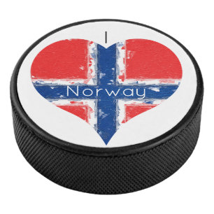 Palet De Hockey Drapeau norvégien I Heart Norway