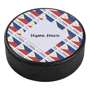 Palet De Hockey Drapeau Philippin Personnalisé en Carreaux