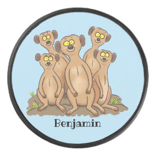Palet De Hockey Drôle dessin de la famille meerkat