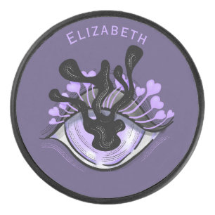Palet De Hockey Éffrayant Gothique Violet Oeil Halloween Art