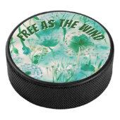Palet De Hockey Élégant Dandelion Monogramme vert et blanc | (3/4/2016 12:00:00 AM)