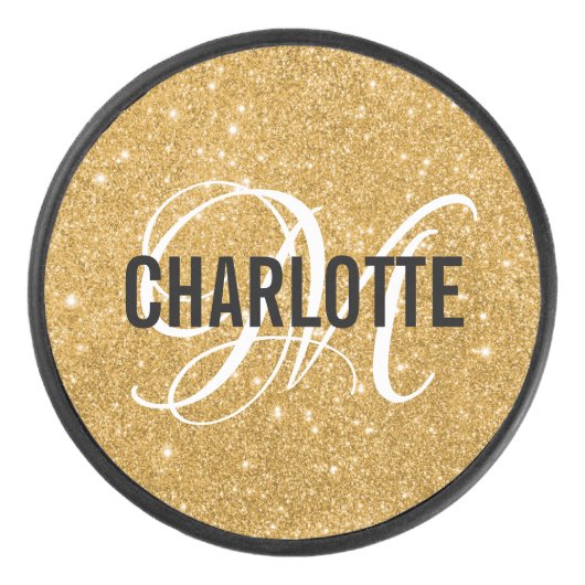 Palet De Hockey Élégant nom de monogramme de parties scintillant o (Devant)