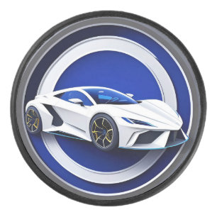 Palet De Hockey Emblème de voiture de sport blanche luxueuse