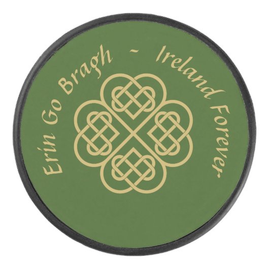 Palet De Hockey Erin Go Bragh Gold Celtic Shamrock (Devant)