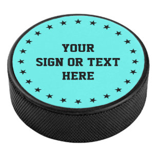 Palet De Hockey Étoiles Bague noire + votre couleur, signe ou text