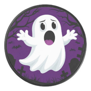 Palet De Hockey Fantôme de dessin animé adorable dans un Halloween