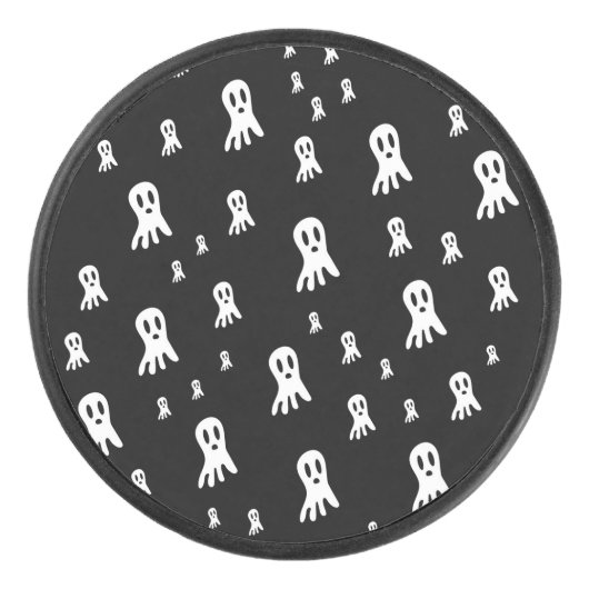 Palet De Hockey Fantômes d'Halloween foncé (Devant)