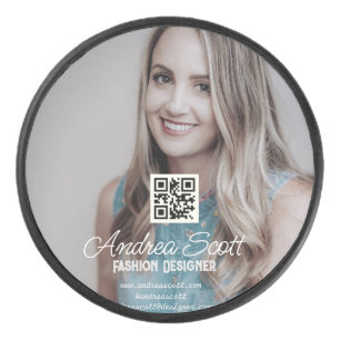 Palet De Hockey Femme patronne d'entreprise ajouter photo nom q r